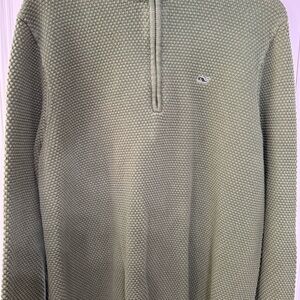 Vineyard Vines Green Zip Up Sweater